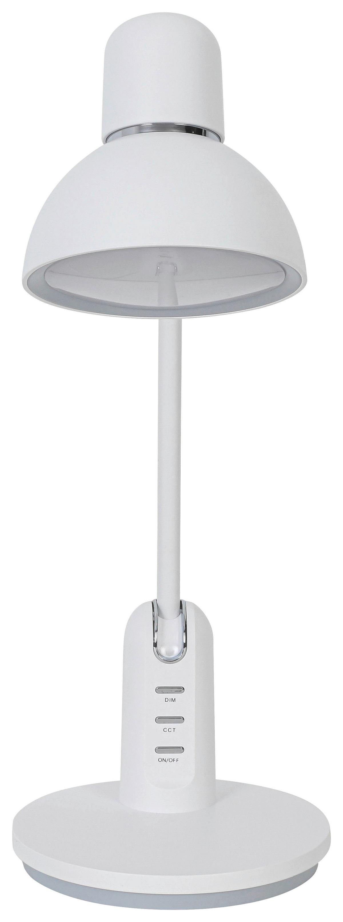 Led-schreibtischleuchte Luana - Chromfarben/Weiß, MODERN, Kunststoff (23,9/16,4/46,7cm) - Luca Bessoni