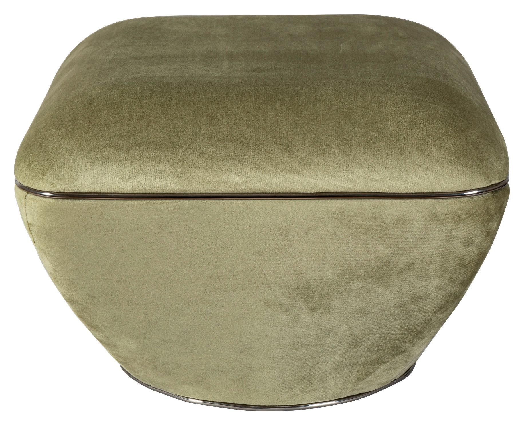 Hocker Contessa Graphitfarben/grün D: 60 Cm - Graphitfarben/Grün, Design, Textil (60/42,5cm) - Kayoom
