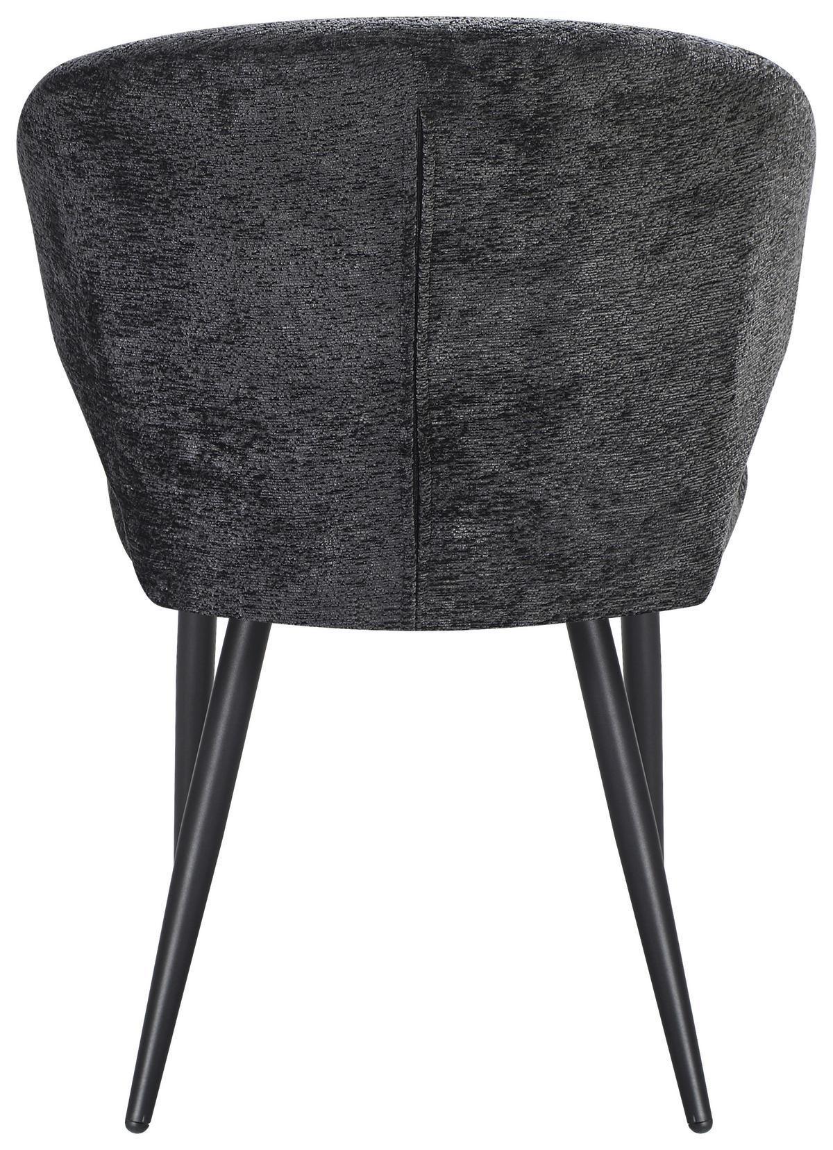 Vierfußstuhl Sindy Chinelle Schwarz - Schwarz, MODERN, Textil/Metall (63/84/58cm) - MID.YOU