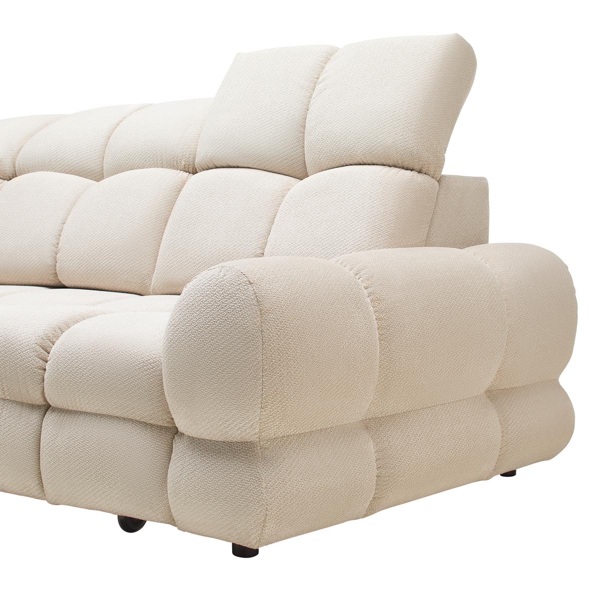 Rohová sedačka TOLLO L, ľavá, béžová, elektrický výsuv - čierna/béžová, Modern, drevo/kompozitné drevo (217/86-105/302cm) - Premium Living