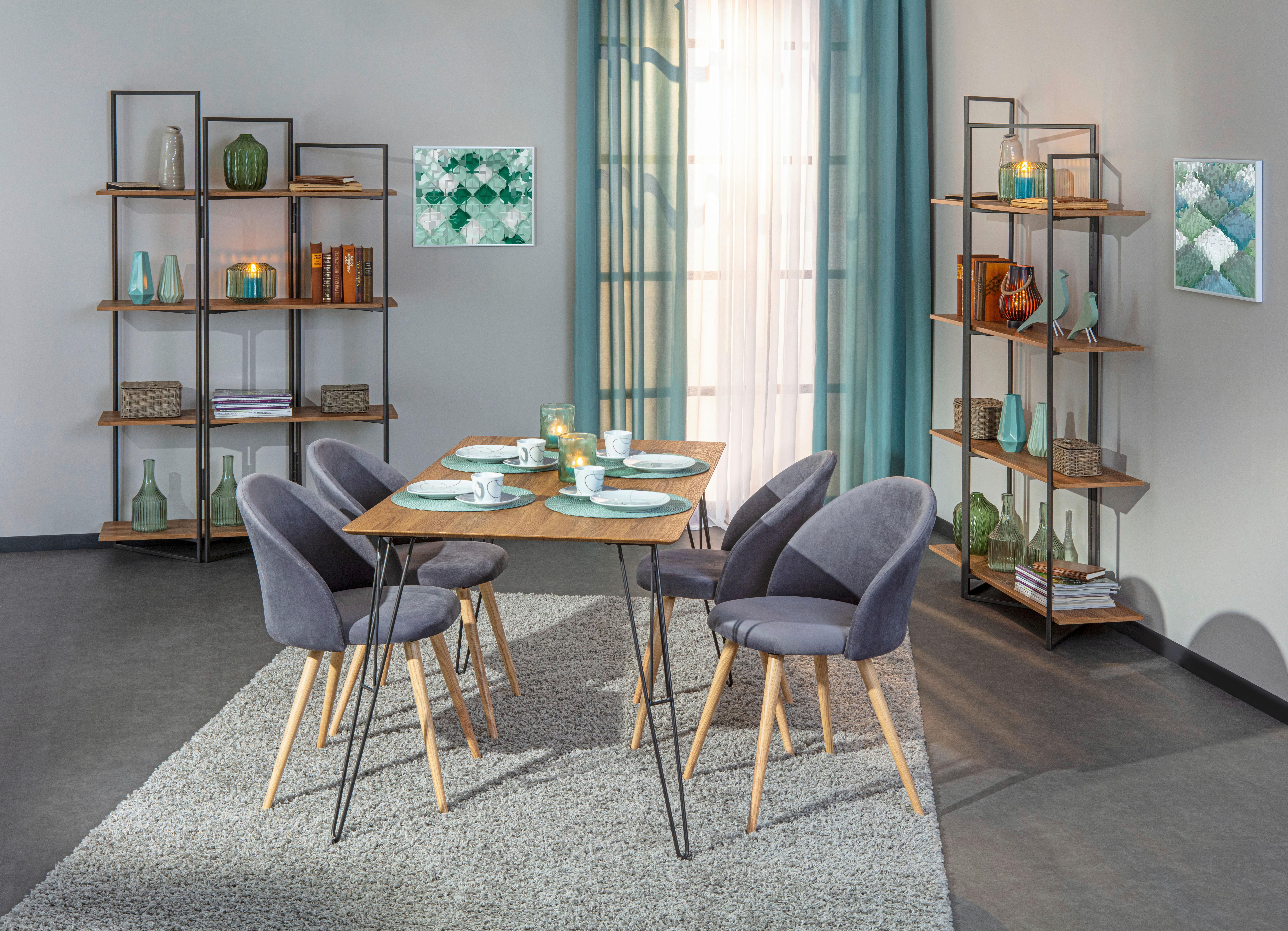 MID.YOU Esstisch Tacona 80x140 cm Artisan Eiche Dekor/Anthrazit