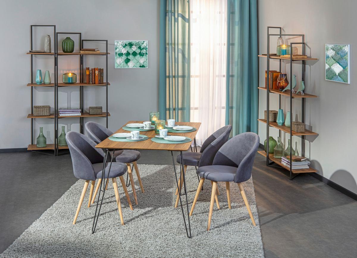 Esstisch Tacona 80x140 cm Artisan Eiche Dekor/Anthrazit - Anthrazit/Eiche Artisan, KONVENTIONELL, Holzwerkstoff/Metall (140/80/75cm) - MID.YOU