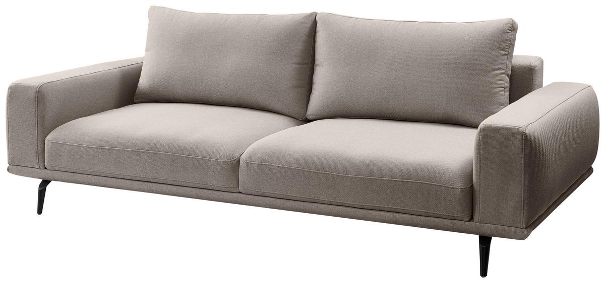 3-Sitzer-Sofa Selene Hellbraun: B: 242 cm - Hellbraun/Schwarz, MODERN, Textil (242/89/115cm) - MID.YOU