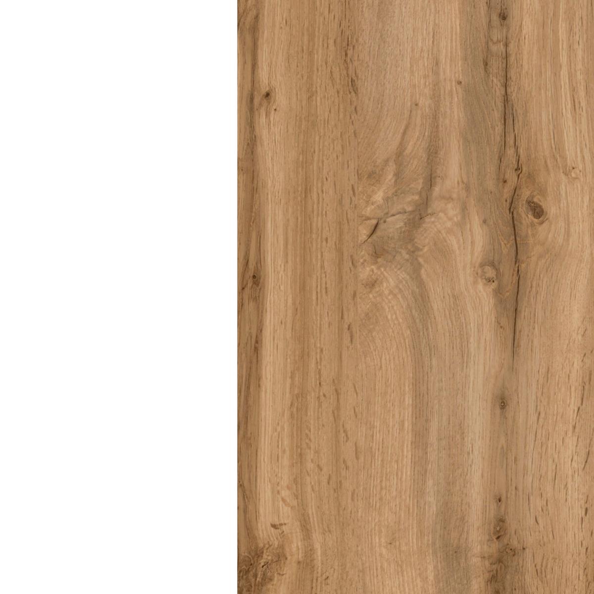 Küchenzeile Florenz ohne Geräte 300 cm Weiß/Eichef. - Eiche Wotan/Weiß, Design, Holzwerkstoff (300cm) - Held