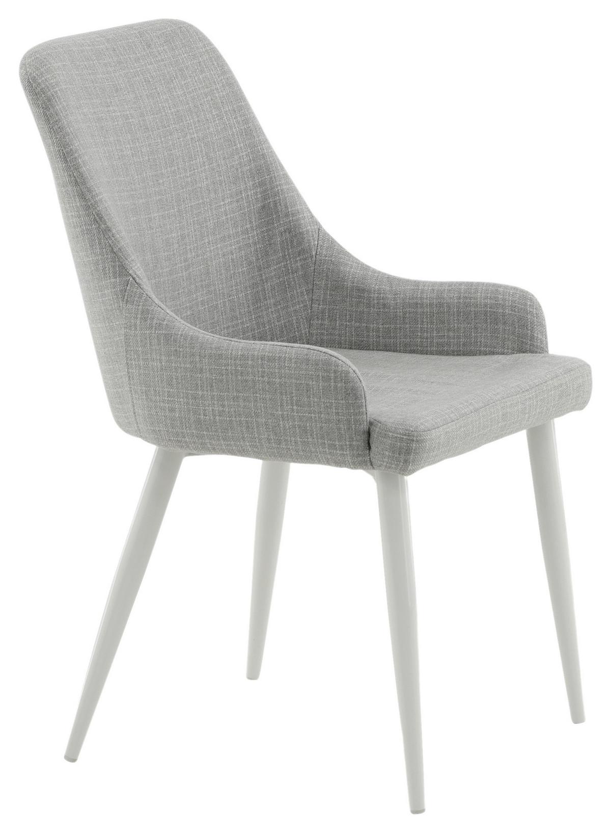 Stuhl-set Plaza Weiß/hellgrau B: 49 Cm - Hellgrau/Weiß, Design, Textil/Metall (49/86/58cm) - Livetastic