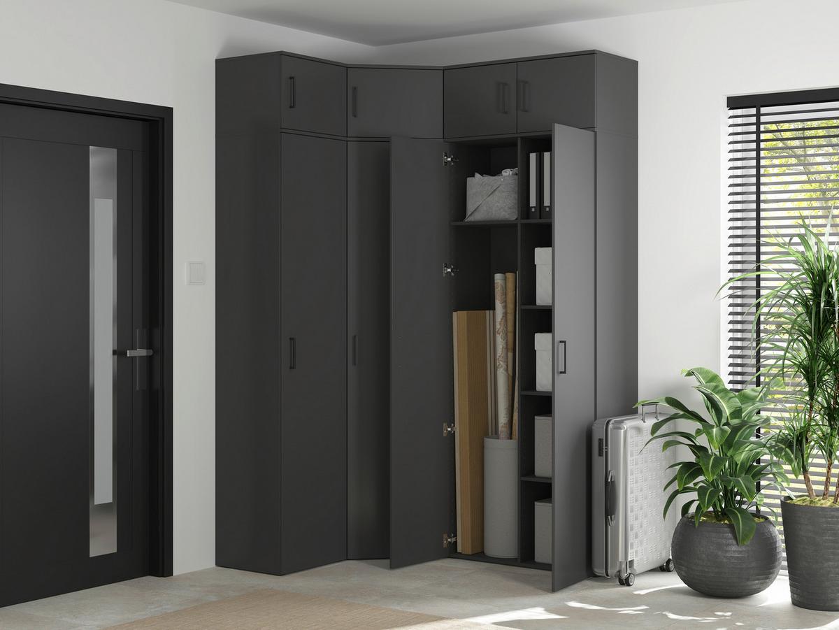 Komód Multistauraum - grafitszürke, Modern, faalapú anyag (120/83/40cm) - Carryhome