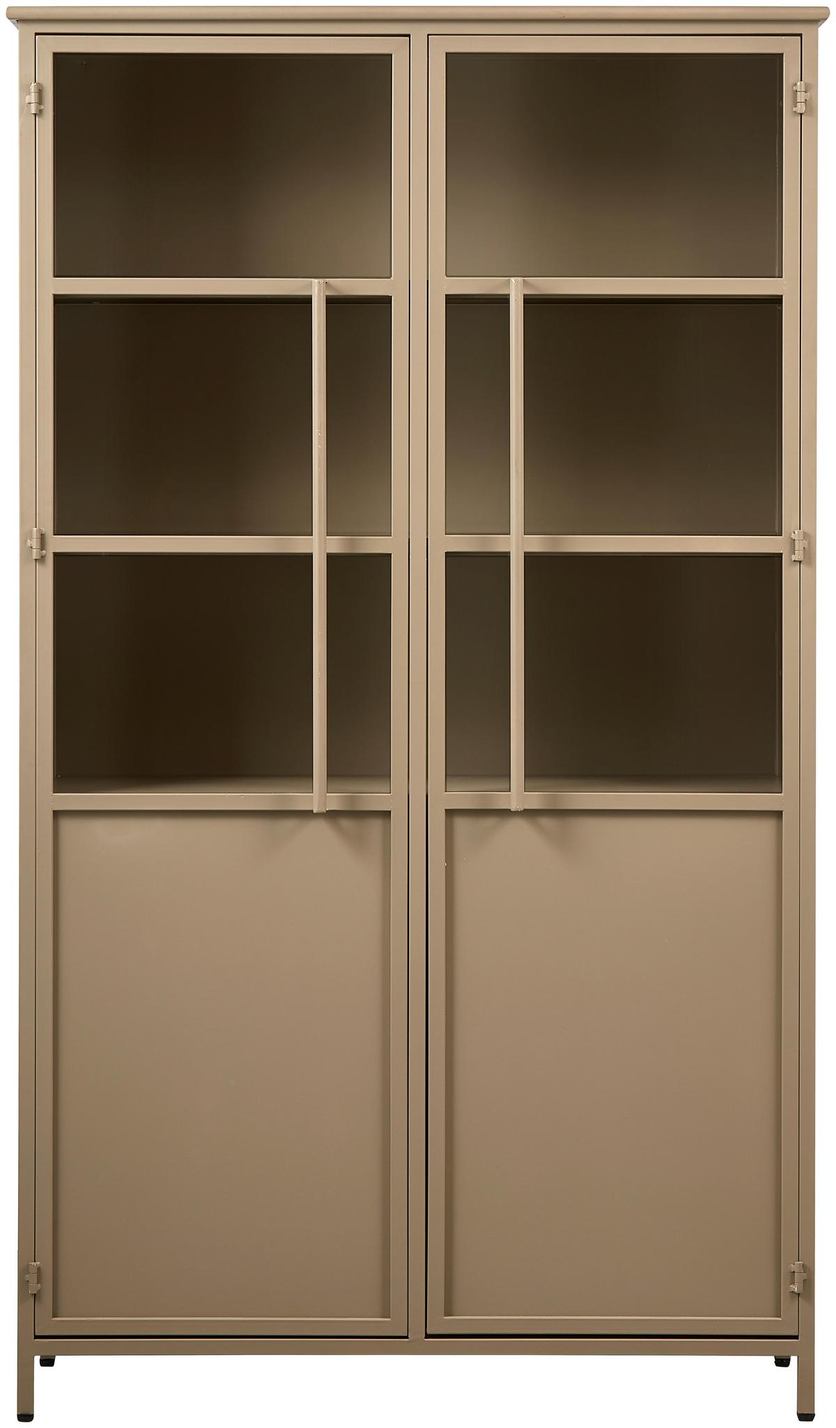 Vitrine Exhibit Khaki B: 99 Cm - Khaki, Design, Glas/Metall (99/170/44cm) - Livetastic