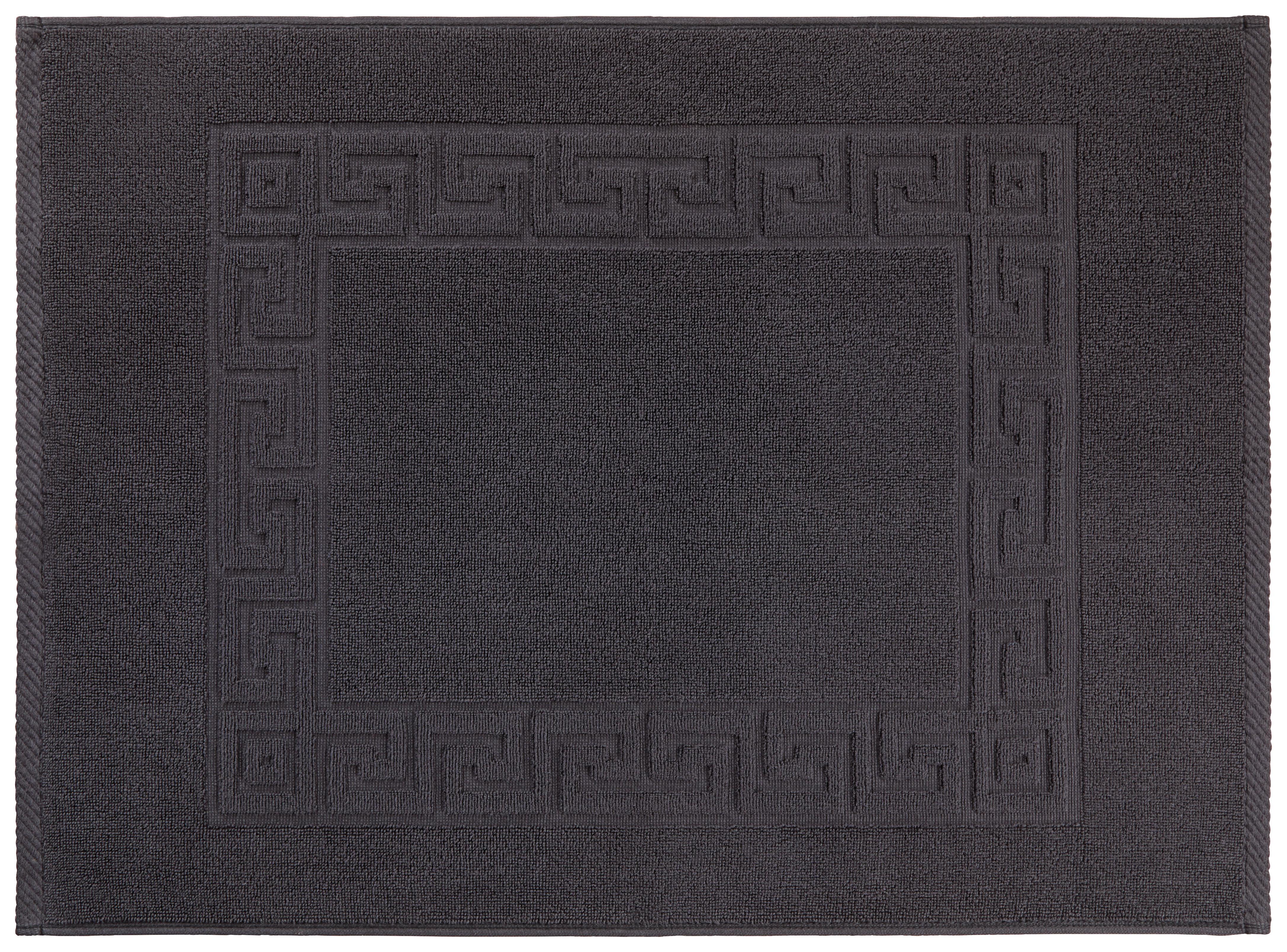 Badematte Mäander 50x70 cm Schwarz Waschbar - Schwarz, ROMANTIK / LANDHAUS, Textil (50/70cm) - James Wood