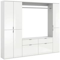 Garderobe Projekt X 3-teilig Weiß B: 212 Cm - Weiß Hochglanz, MODERN, Holzwerkstoff (212/193/34cm) - MID.YOU