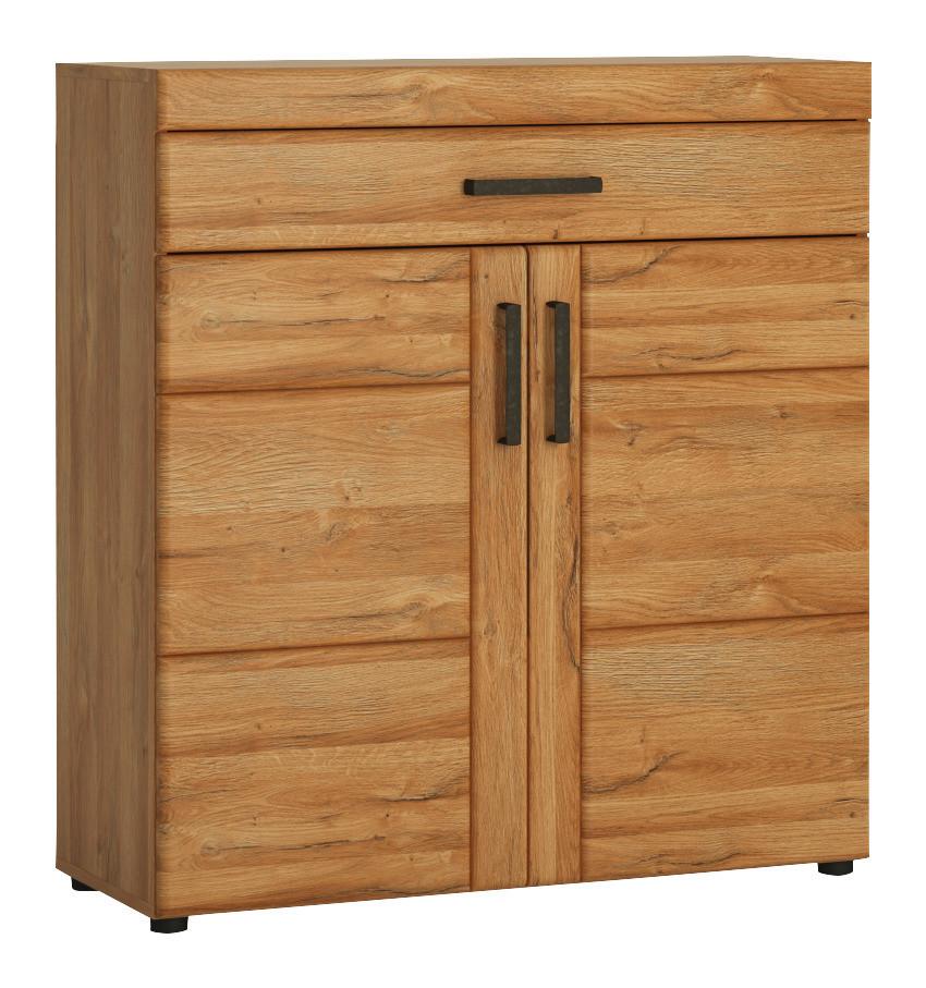 Schuhschrank Cortina Eiche Dekor B: 92,8 Cm - Eichefarben/Schwarz, Trend, Holzwerkstoff (93/100/38cm)