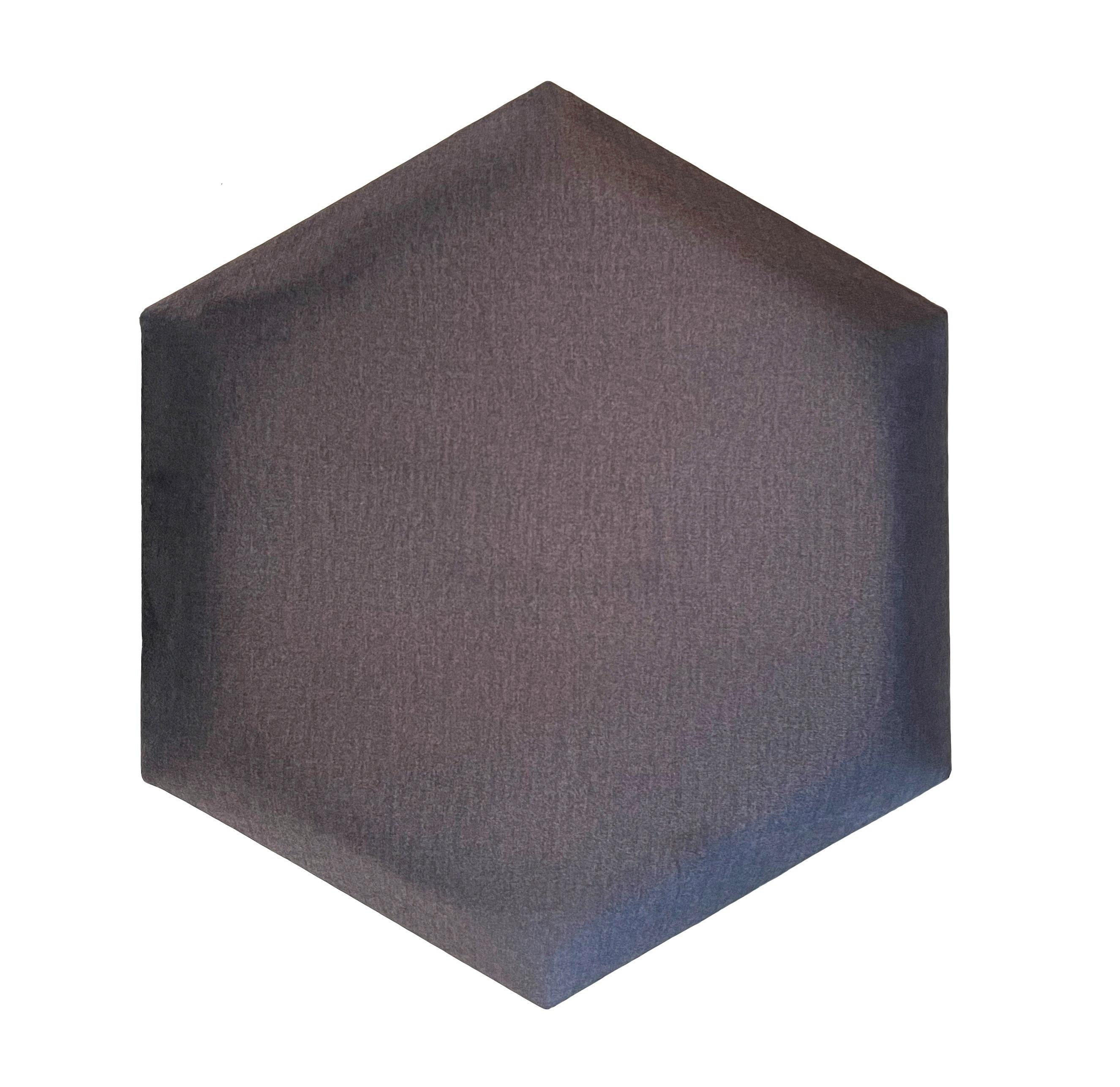 čalúnený panel 2ks, 36x32cm hexagon, antracitová - antracitová, Basics, textil (36/32/4cm) - MID.YOU