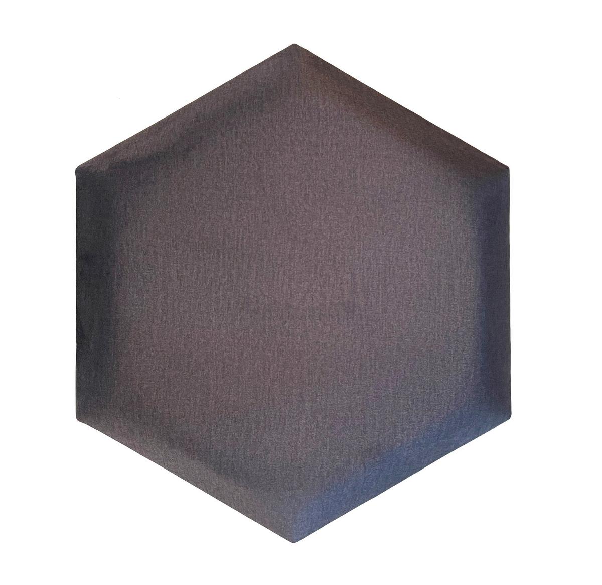 čalouněný panel 2ks, 36x32cm hexagon, antracitová - antracitová, Basics, textil (36/32/4cm) - MID.YOU