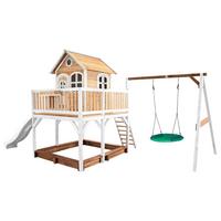 Spielturm A030.154.91 - Weiß/Braun, KONVENTIONELL, Holz (613/291/277cm) - Ambia Garden