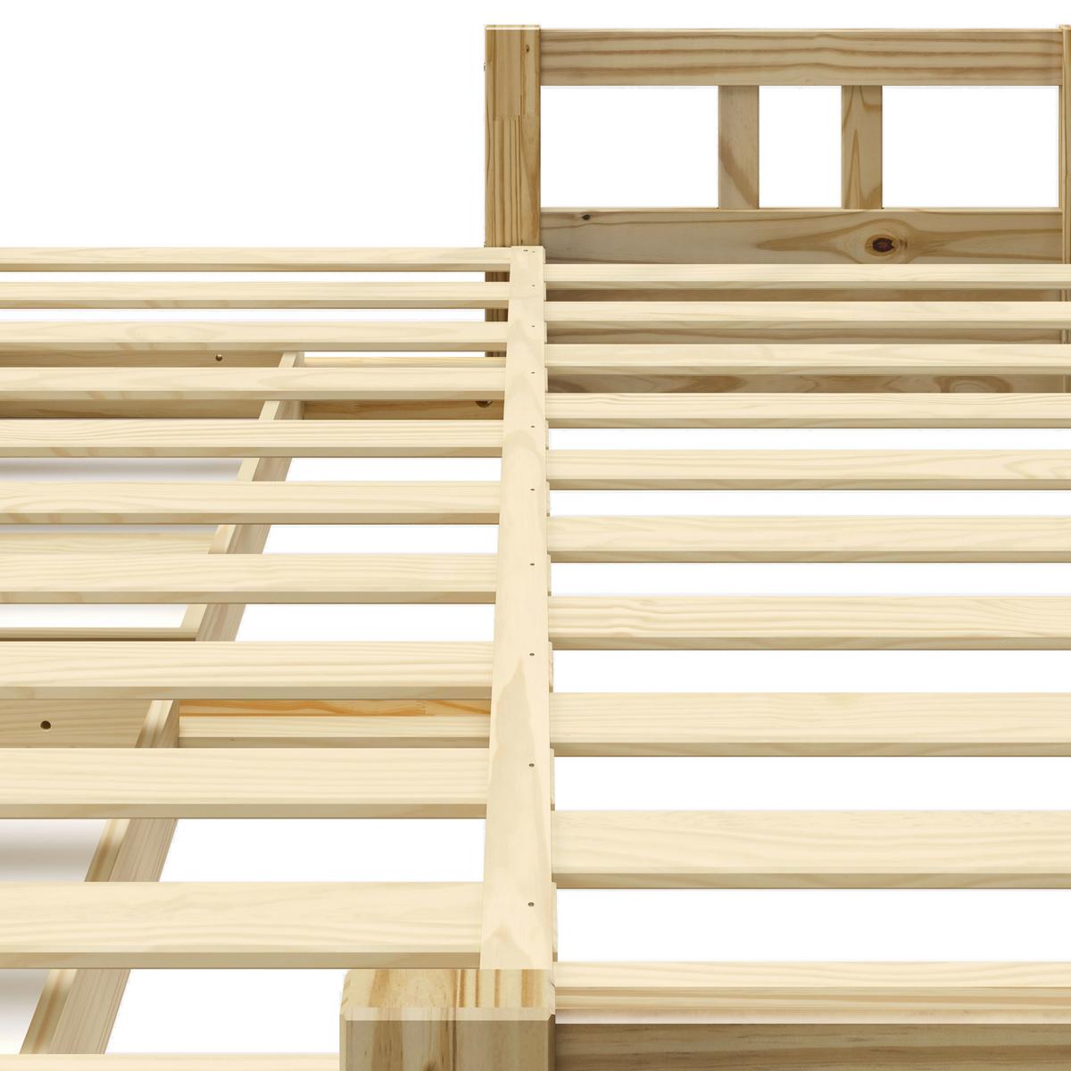 Ausziehbett Kiefer +lattenrost 90x200 cm Livio Natur - Naturfarben, MODERN, Holz/Holzwerkstoff (90/200cm) - MID.YOU