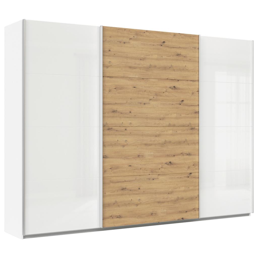 Schwebetürenschrank B: 315cm Feldkirch Weiß/Eiche Dekor