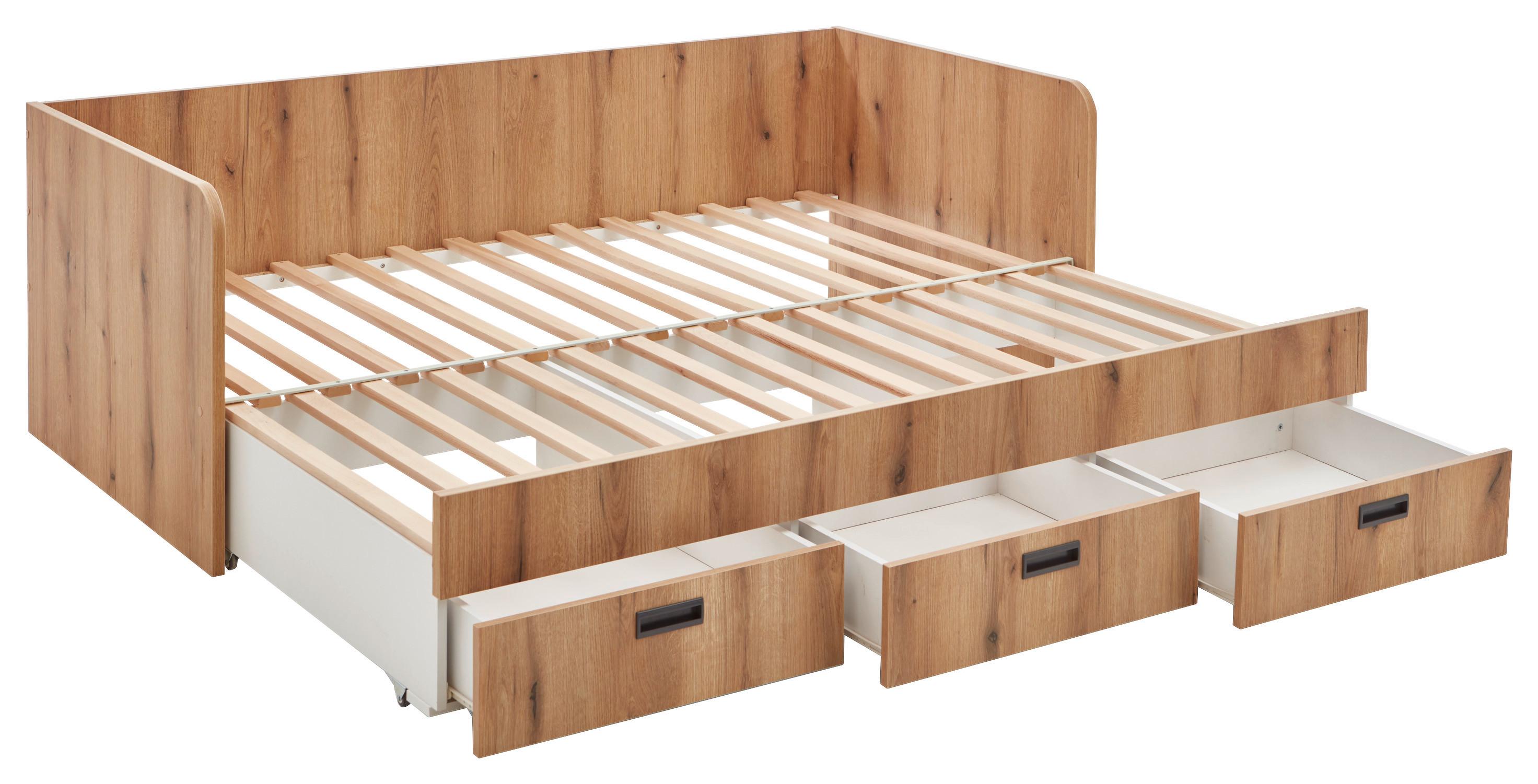 Stauraumbetten mit Schubkästen 200x90-180 cm Braun - Braun, KONVENTIONELL, Holz/Holzwerkstoff (90-180/200cm)