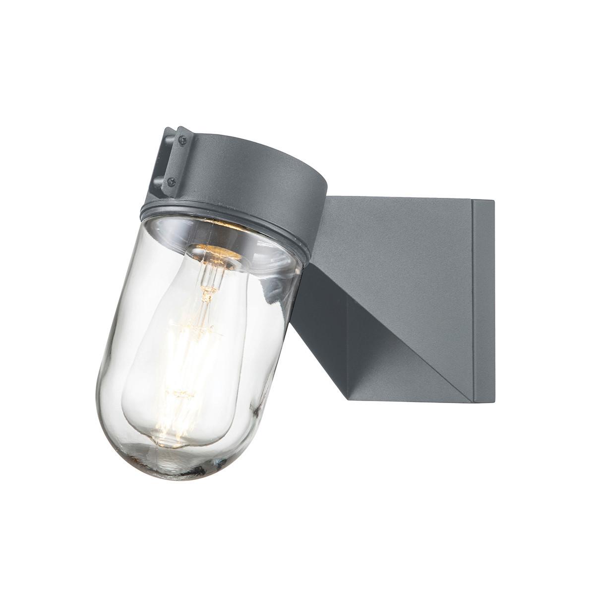 Außenwandleuchte Portofino - Grau, Design, Glas/Metall (19,7/10/24,7cm) - Elstead Lighting