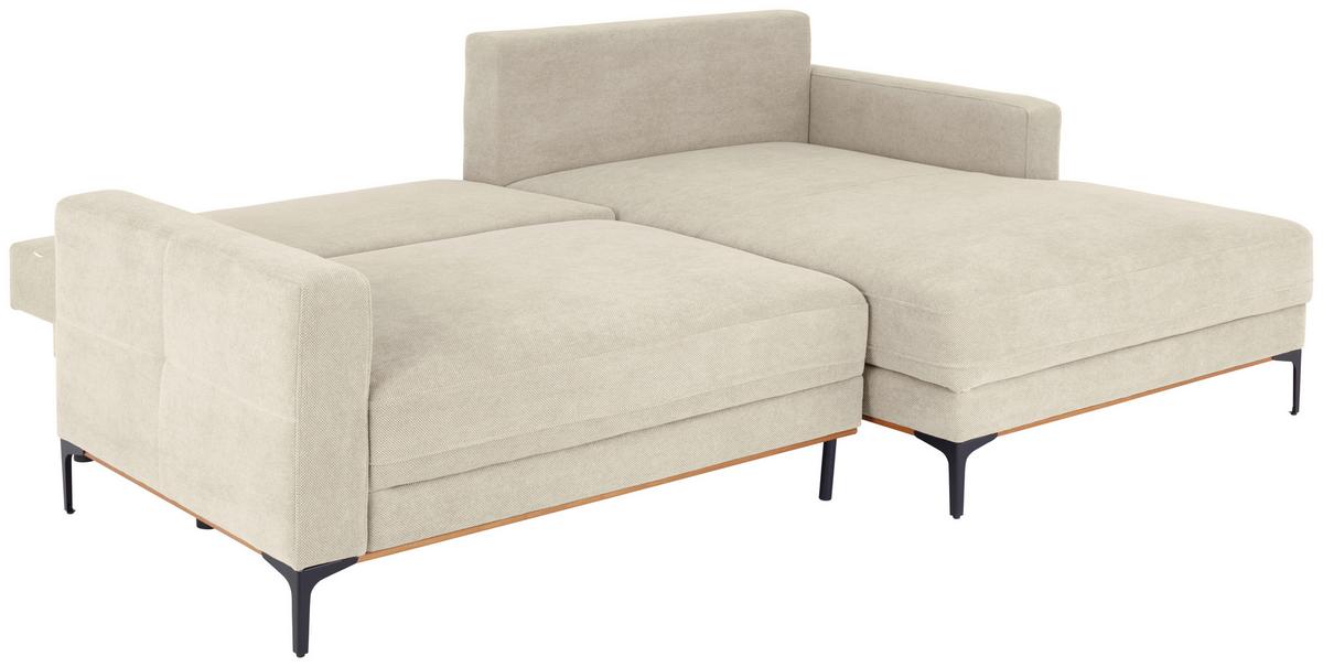 Ecksofa Bergamo - Schwarz/Sahara, MODERN, Textil (238/162cm) - Ondega