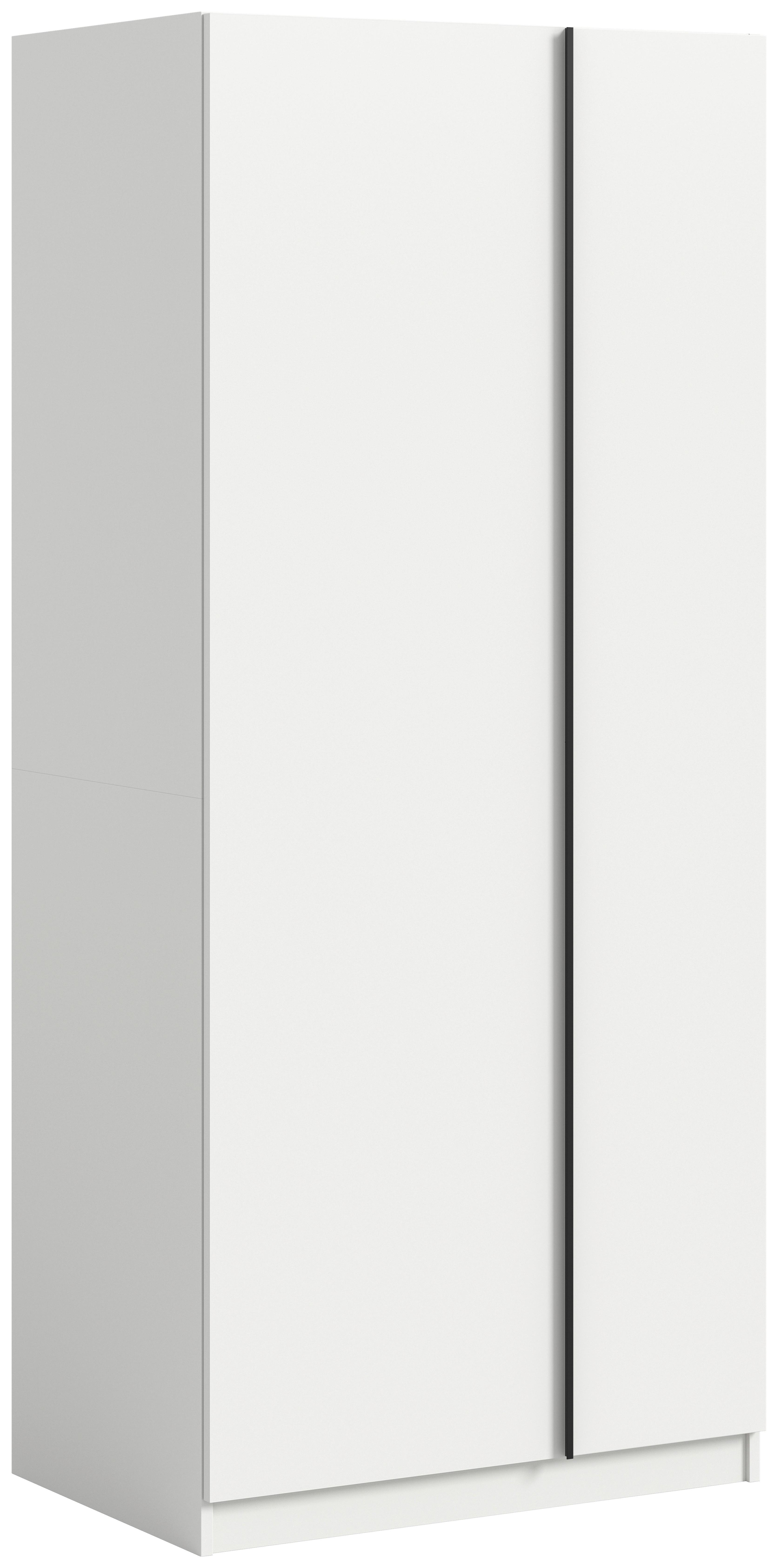 Šatní skříň Oakland bílá - bílá/černá, Moderní, kompozitní dřevo/plast (80/183/53cm) - MID.YOU