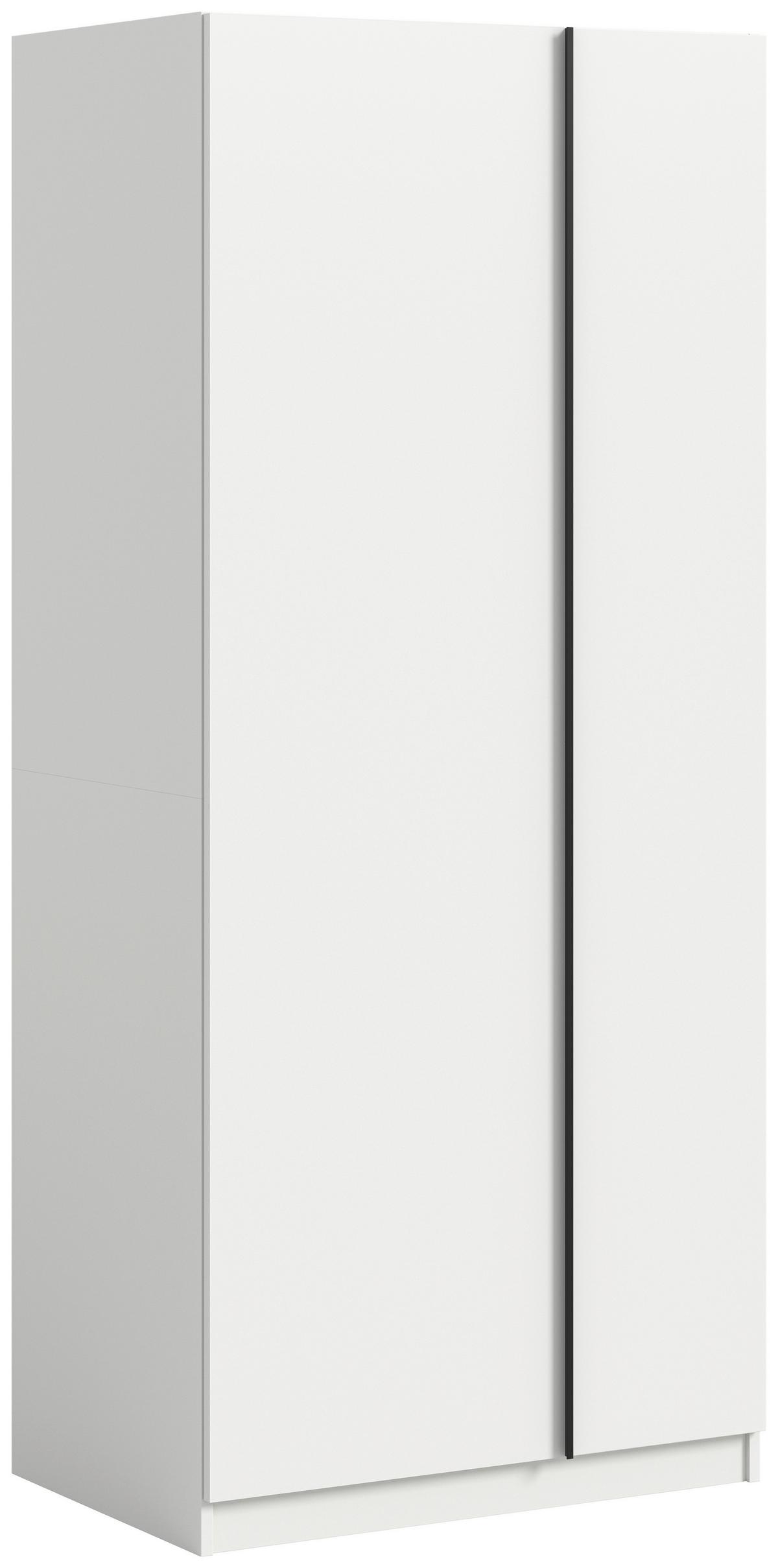 Šatní skříň Oakland bílá - bílá/černá, Moderní, kompozitní dřevo/plast (80/183/53cm) - MID.YOU