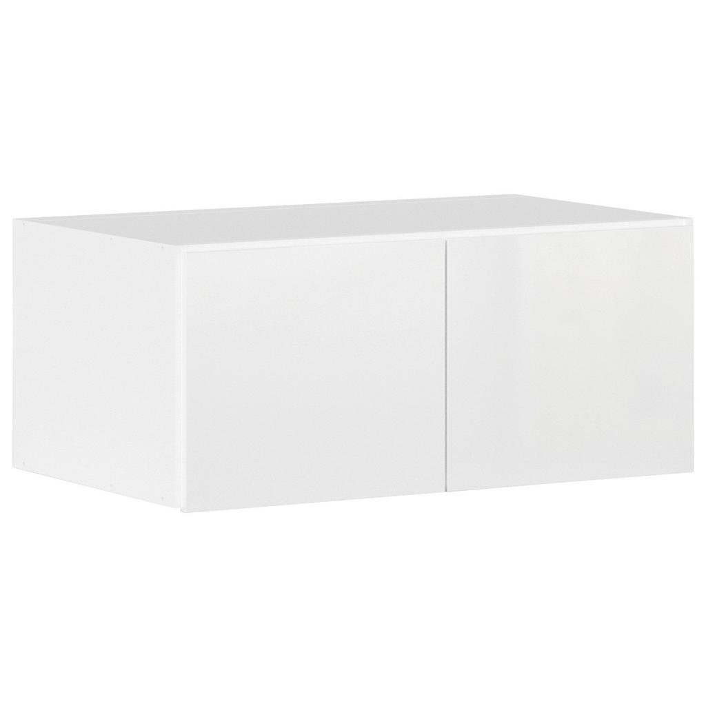 Aufsatzschrank grifflos 91 cm Max ,weiß Hochglanz