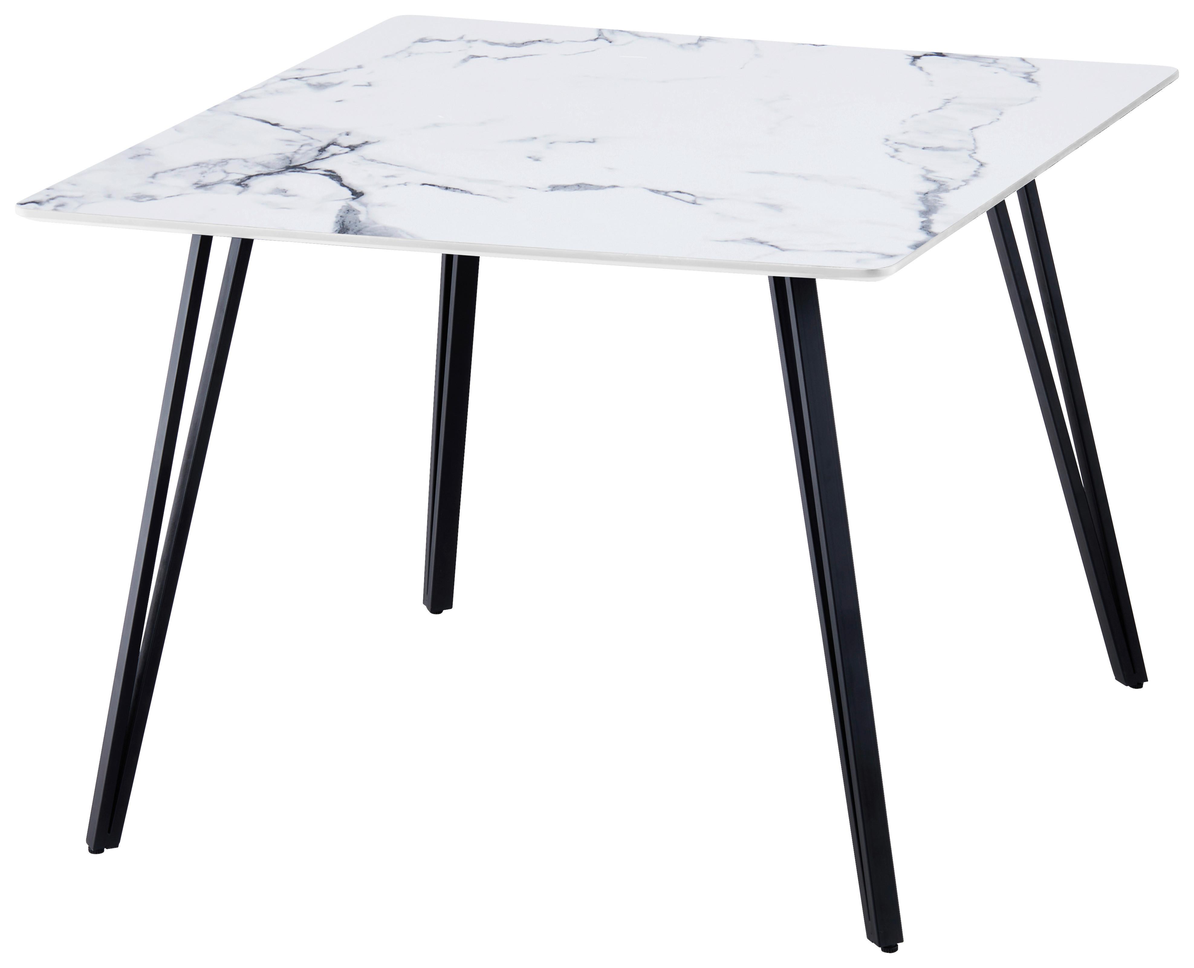 Esstisch Eduardo - Schwarz/Weiß, LIFESTYLE, Holzwerkstoff/Metall (100/75/100cm) - Livetastic