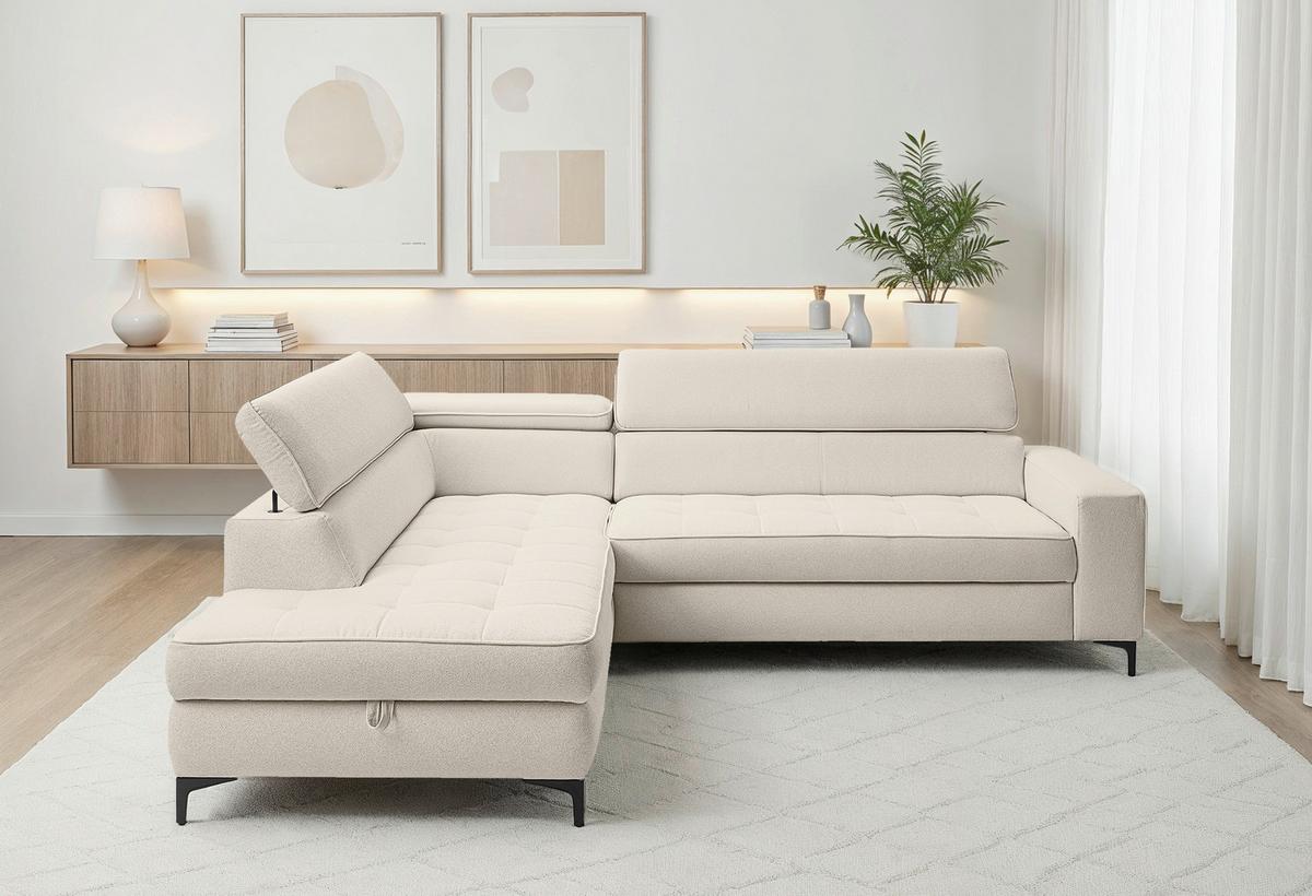 Ecksofa Nala Grau S: 203x251cm - Schwarz/Grau, Design, Textil (203/251cm) - MID.YOU