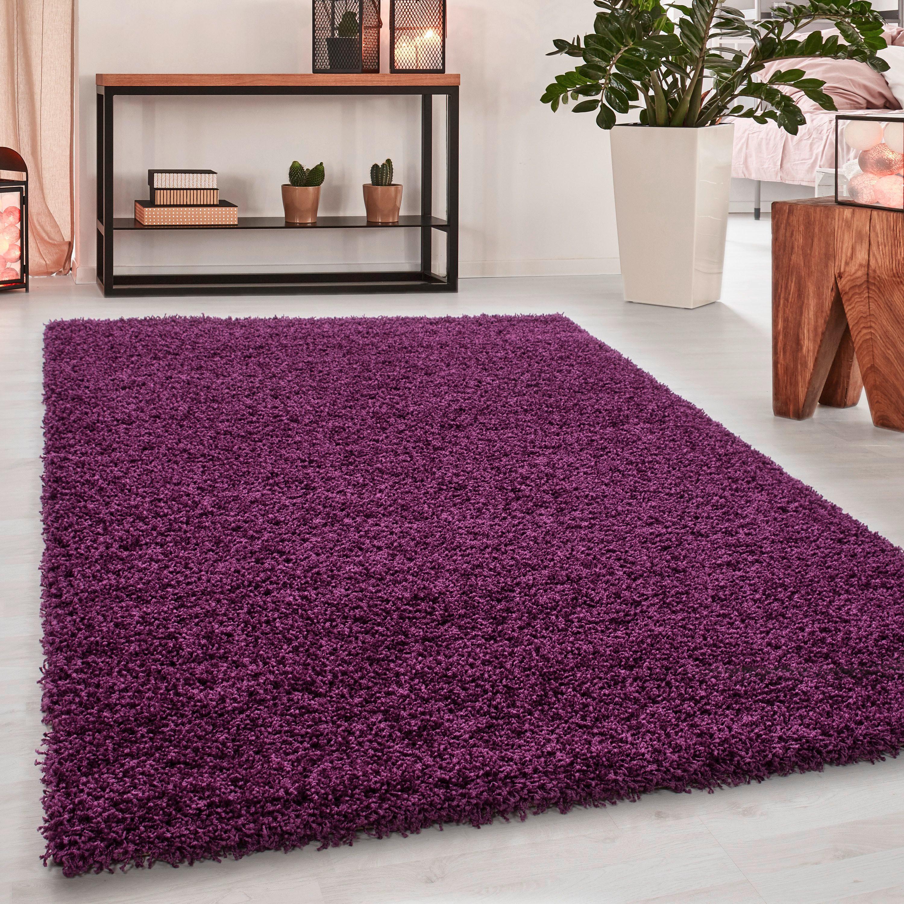 Hochflor Teppich Lila Dream 60x110 cm - Lila, KONVENTIONELL, Textil (60/110cm) - Novel