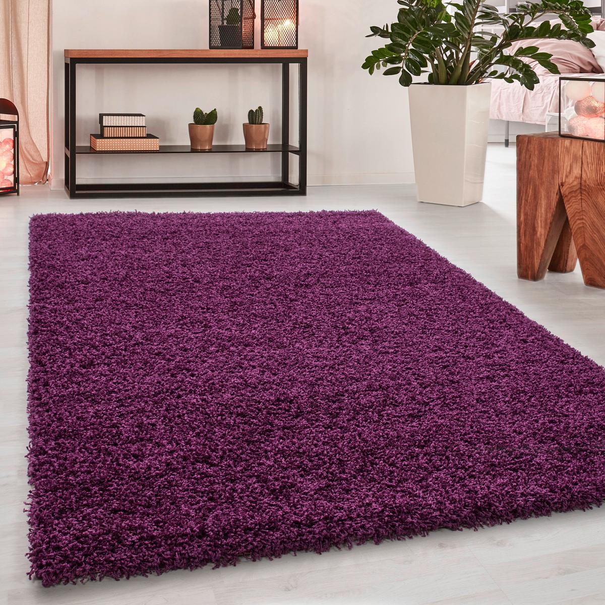 Hochflor Teppich Lila Dream 60x110 cm - Lila, KONVENTIONELL, Textil (60/110cm) - Novel