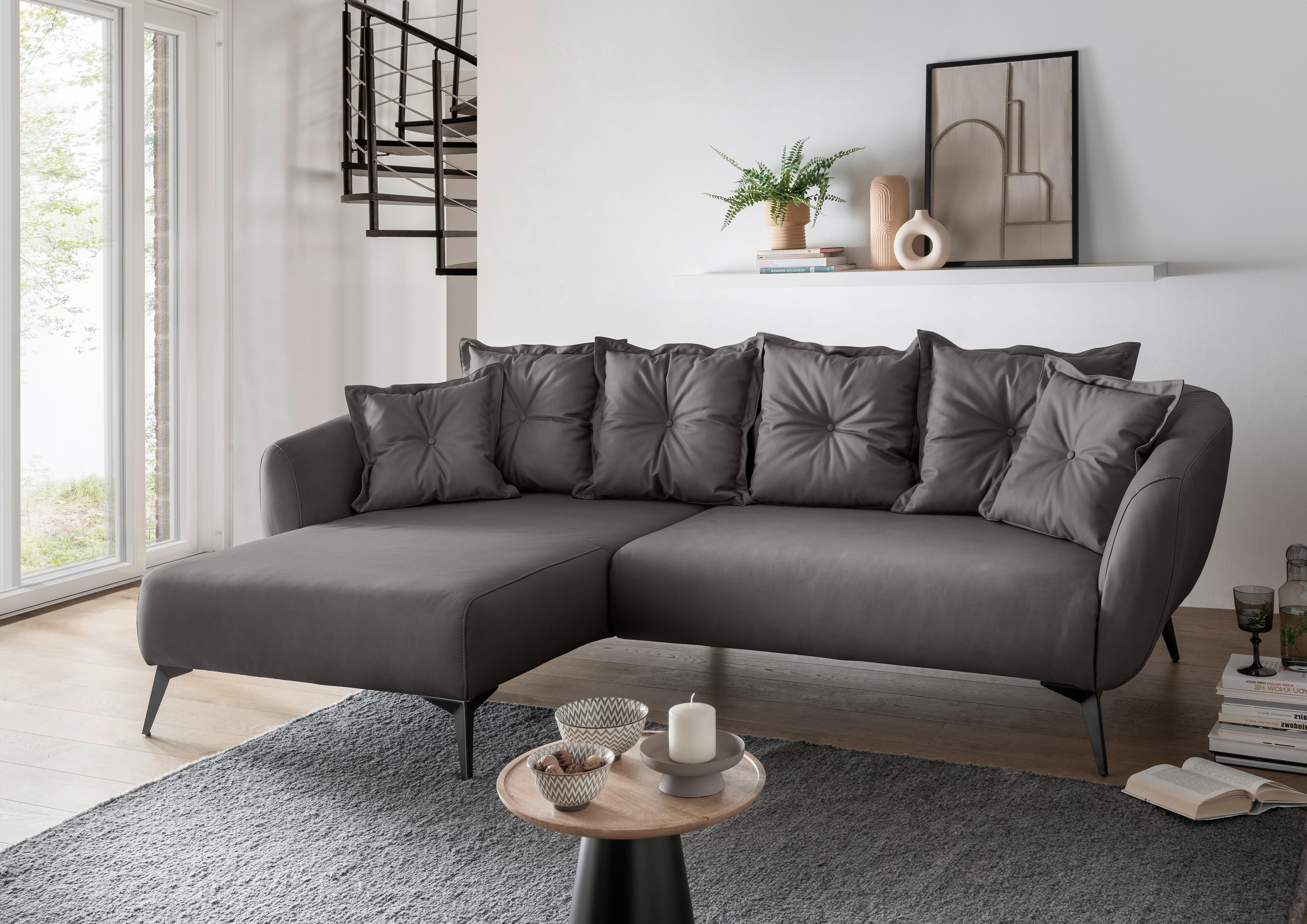 Ecksofa Baggio Anthrazit S: 162x277 Cm - Anthrazit/Schwarz, MODERN, Textil (162/277cm) - Livetastic