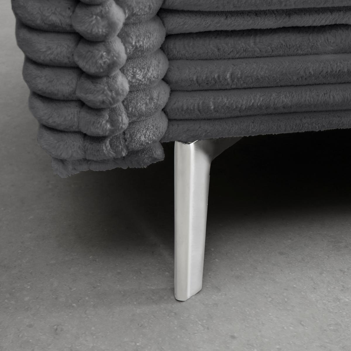 Velká pohovka KISS -TOP- - barvy chromu/modrošedá, Moderní, kov/dřevo (241/90/117cm) - Mömax