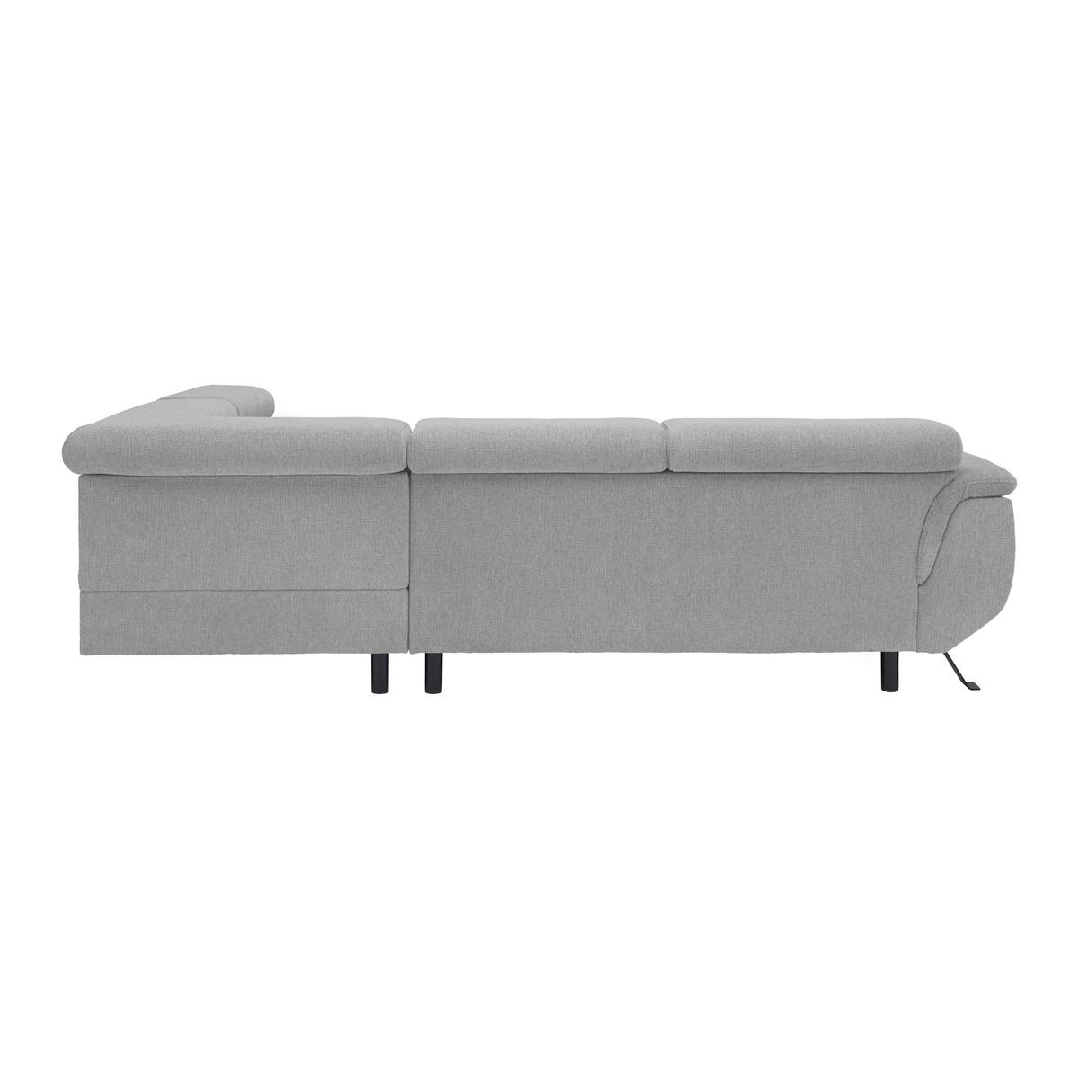 Rohová sedačka RAVEN, pravá, svetlosivá - čierna/svetlosivá, Modern, kov/textil (257cm) - Mömax