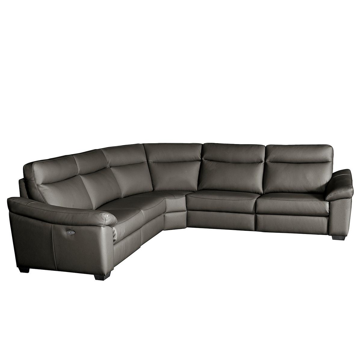 Ecksofa Dakar Anthrazit B: 299x299 Cm - Anthrazit/Schwarz, Design, Leder (299/299cm) - Livetastic