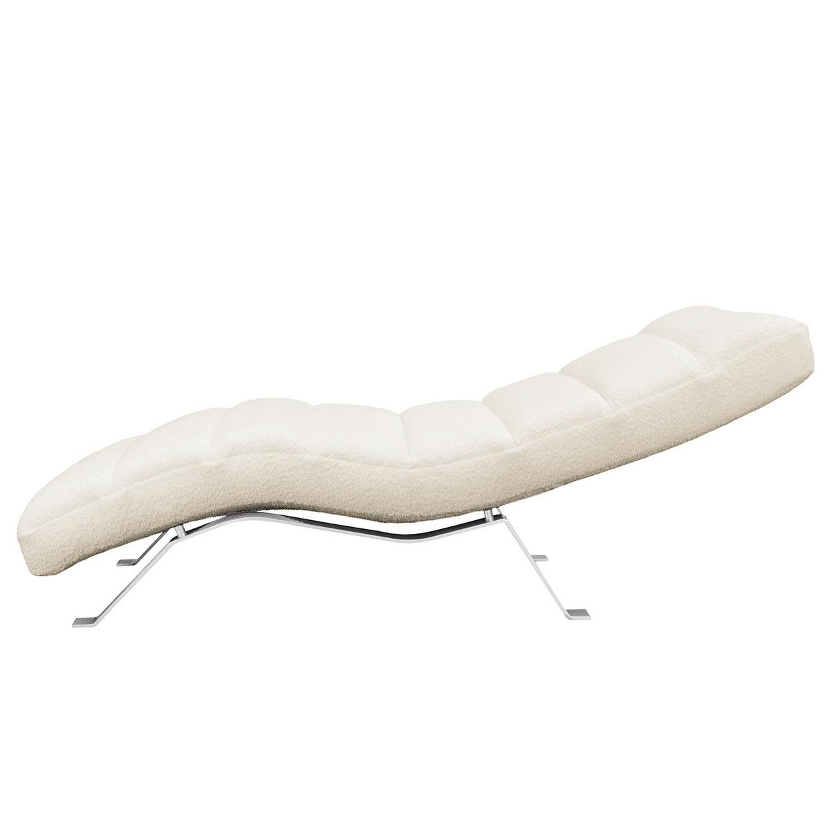 Relaxliege Swing Silver Weiß B: 65 cm - Silberfarben/Weiß, Design, Textil (65/65-95/171cm) - Livetastic