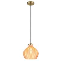 Hängeleuchte 15898h - Goldfarben/Schwarz, Basics, Glas/Textil (22/120cm) - Globo