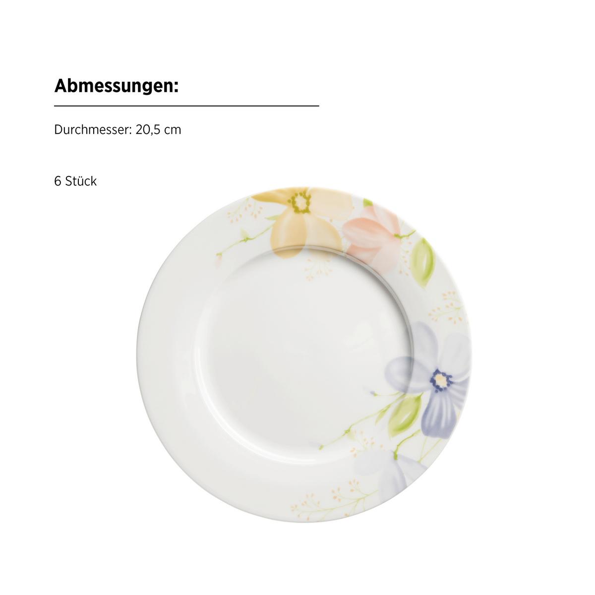 Tafelservice Zibal 18-teilig Porzellan, Weiß Mit Blumen - Weiß, Basics, Keramik - Mäser