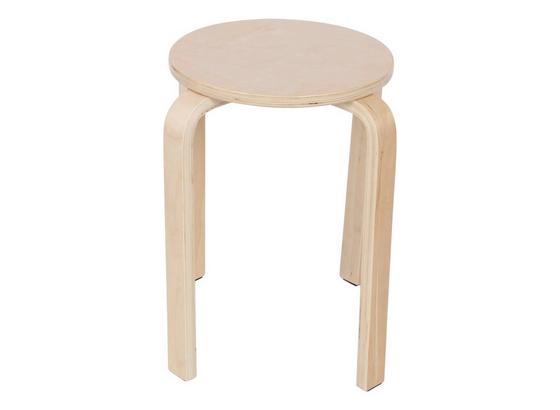 Taburet Ludwig - barva břízy/přírodní barvy, Moderní, dřevo (41/45/41cm) Taburet Ludwig - barva břízy/přírodní barvy, Moderní, dřevo (41/45/41cm)