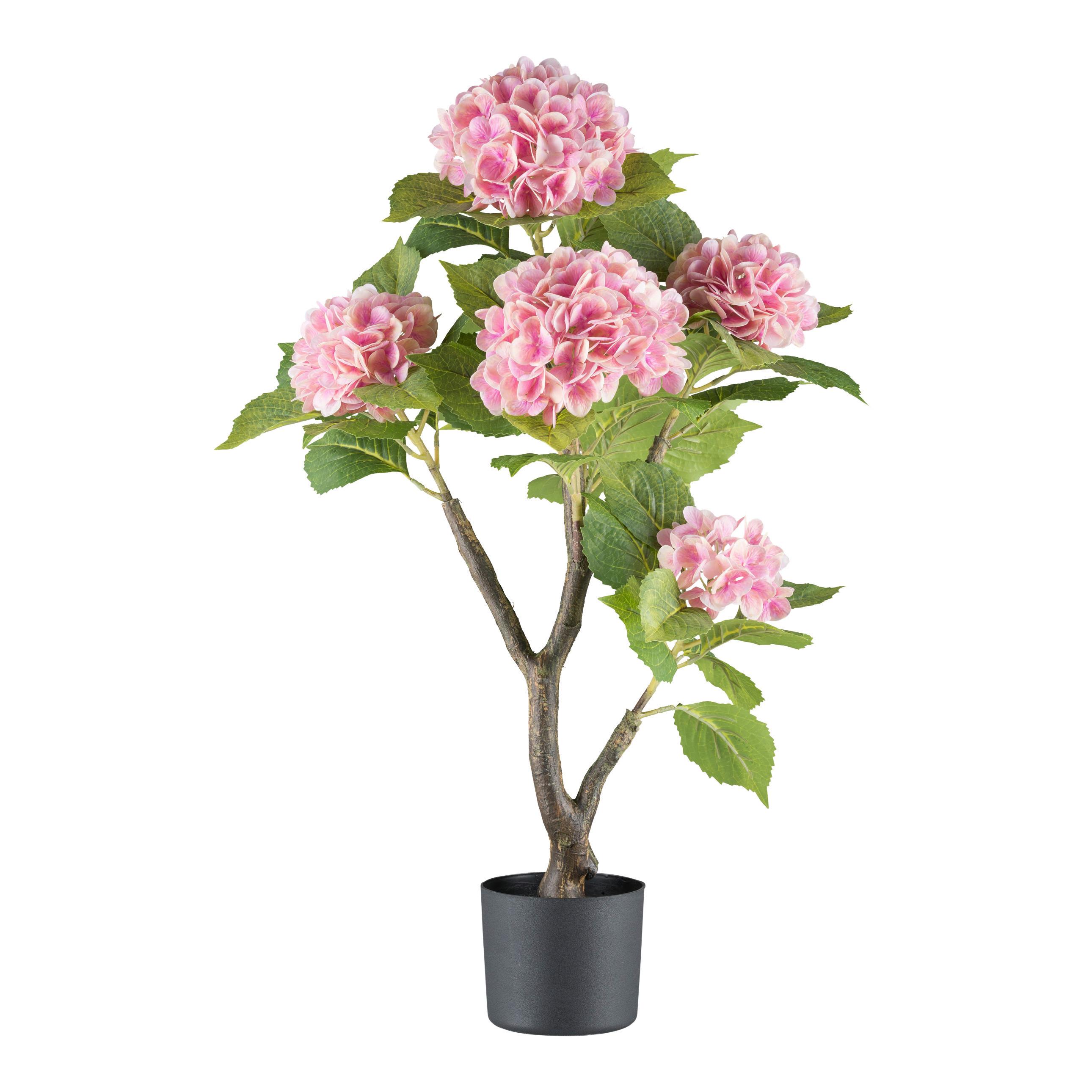 Kunstpflanze Rosa/Braun/Schwarz, 85 cm - Schwarz/Rosa, Design, Kunststoff (85cm) - P & B