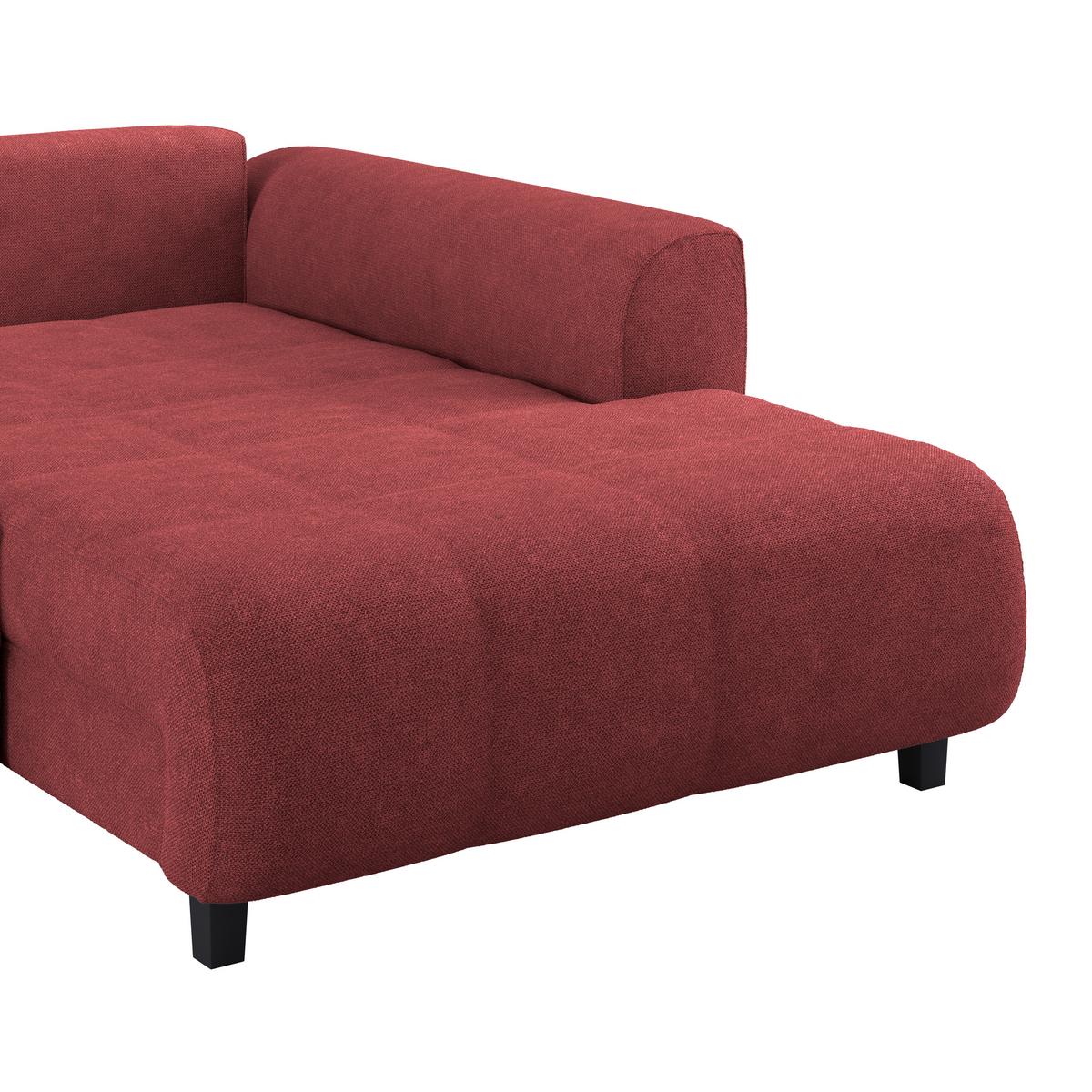 Ecksofa Mit Schlaffunktion & Bettkasten Mendoza Rot - Rot/Schwarz, Design, Textil (309/197cm) - Ondega