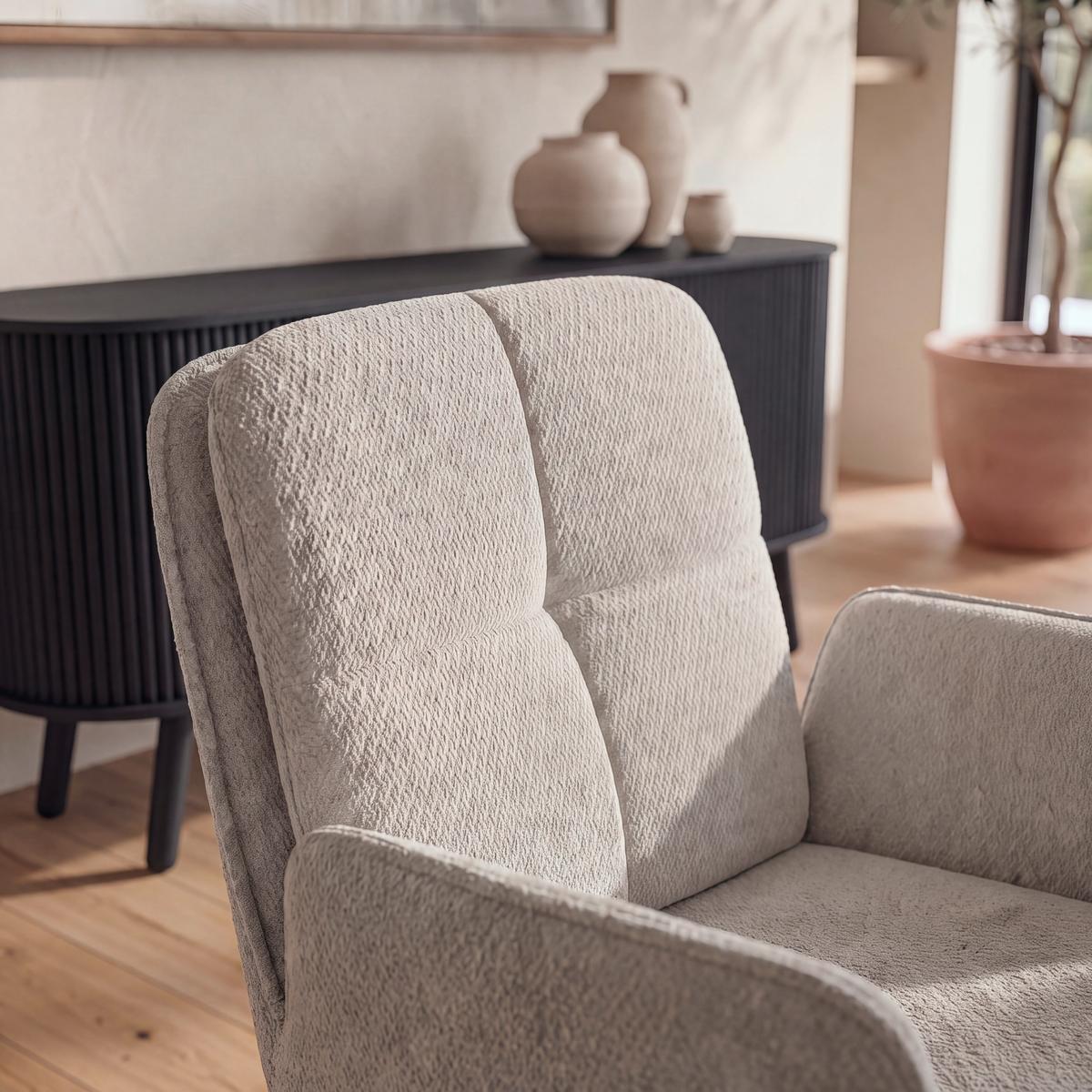 Židle Nalani Greige látkový potah, otočné - tmavě šedá/šedobéžová, Moderní, kov/textil (58/86/62cm) - Bessagi Home