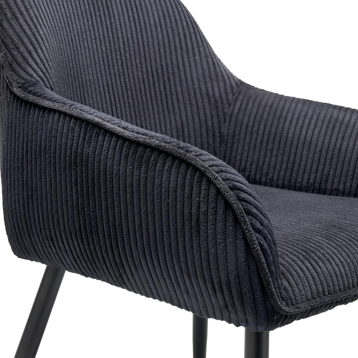 Armlehnstuhl Kati - Schwarz, LIFESTYLE, Textil/Metall (56/83/62cm) - MID.YOU