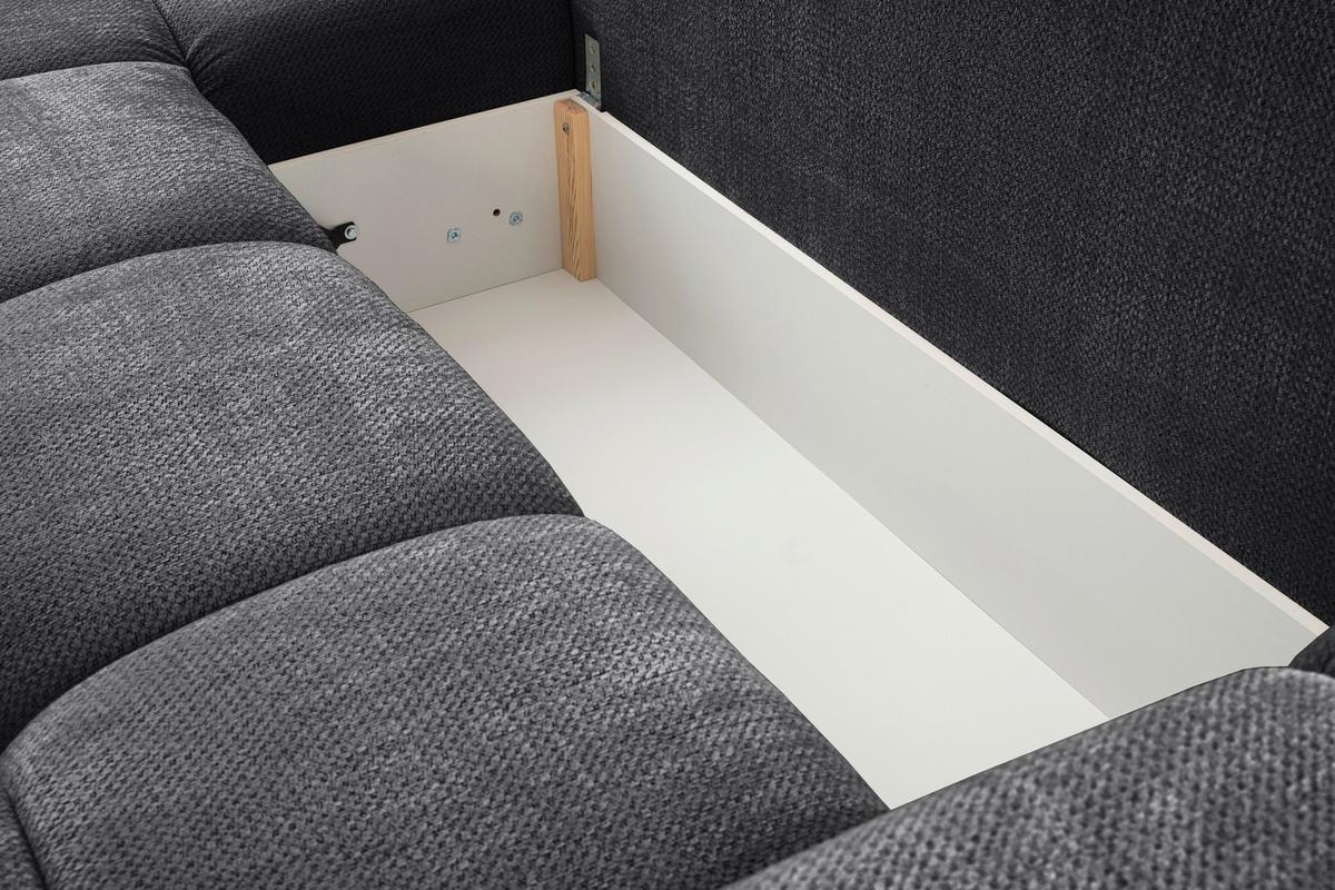 Ecksofa Taremi Anthrazit S 173x299 Cm - Anthrazit/Schwarz, Design, Textil (173/299cm) - Stylife