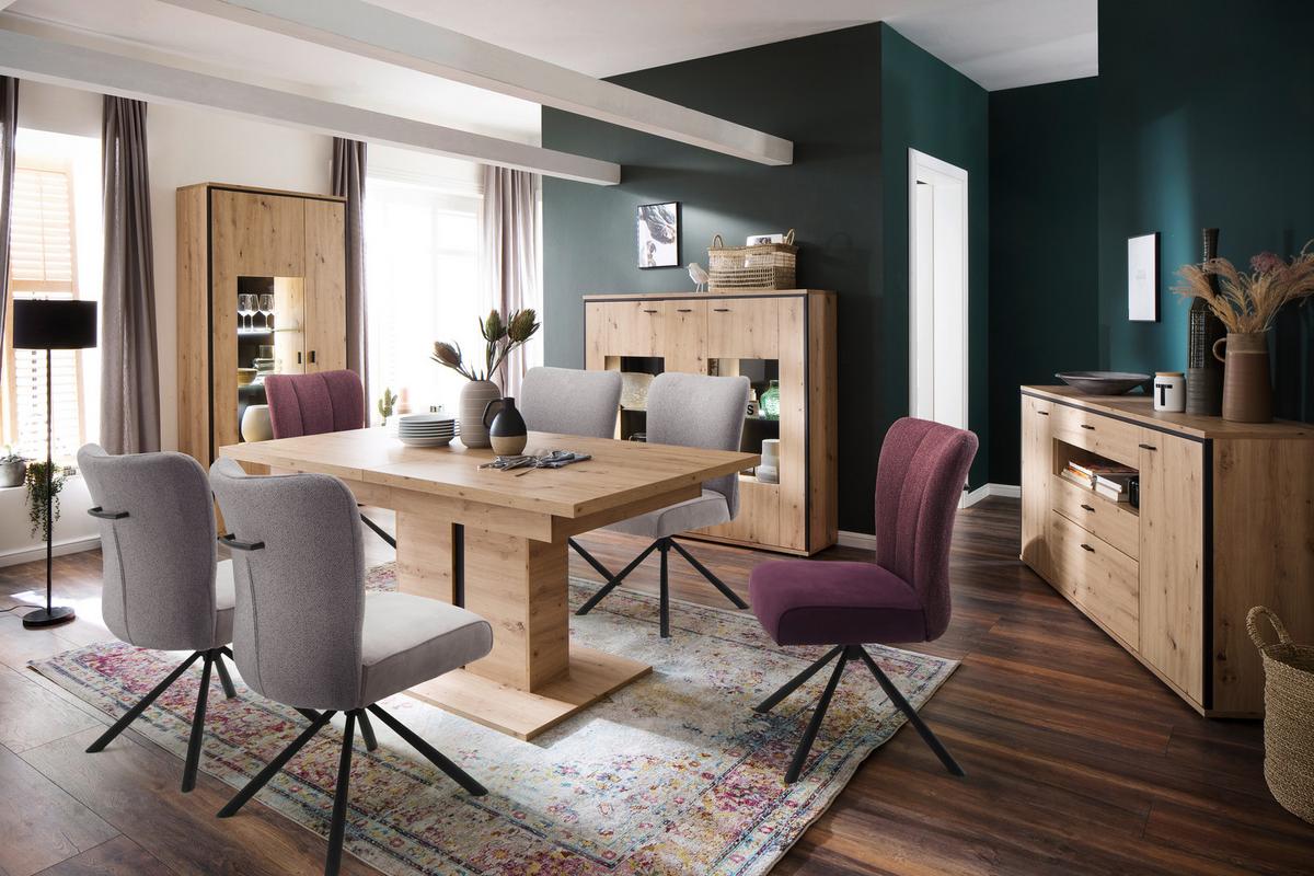 Esstisch ausziehbar Buenos Aires 180-280x100 cm - Eichefarben/Anthrazit, Design, Holzwerkstoff (180-280/100/77cm) - MID.YOU