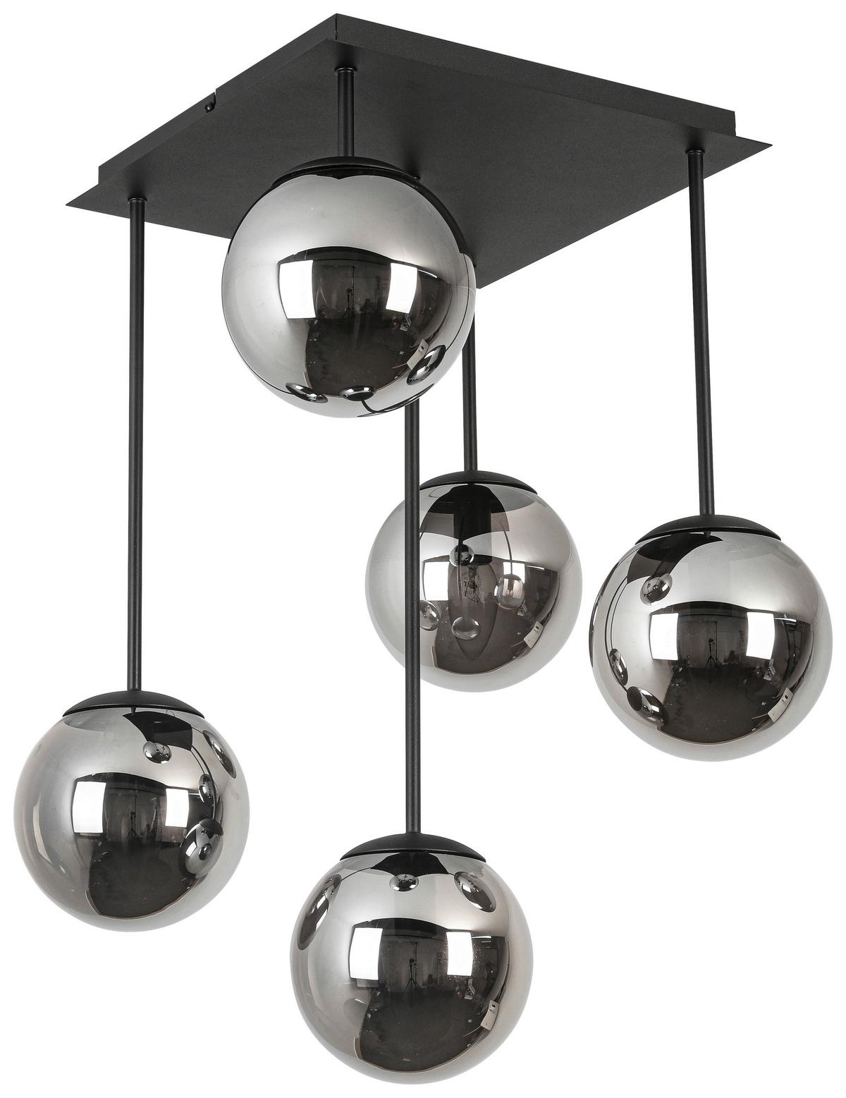 STROPNÉ SVIETIDLO LIP - čierna/chrómová, Modern, kov/sklo (41/41/61cm) - Mömax