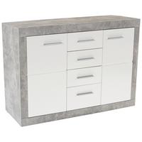 ŠIROKÁ KOMODA MALTA - šedá/bílá, Moderní, kompozitní dřevo/plast (138/86/35cm)