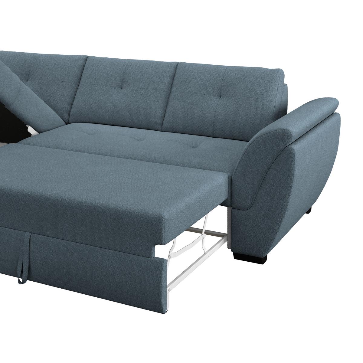 Rohová sedačka BERISSO, ľavá, modrá - modrá/čierna, Konventionell, textil/plast (187/278cm) - Ondega