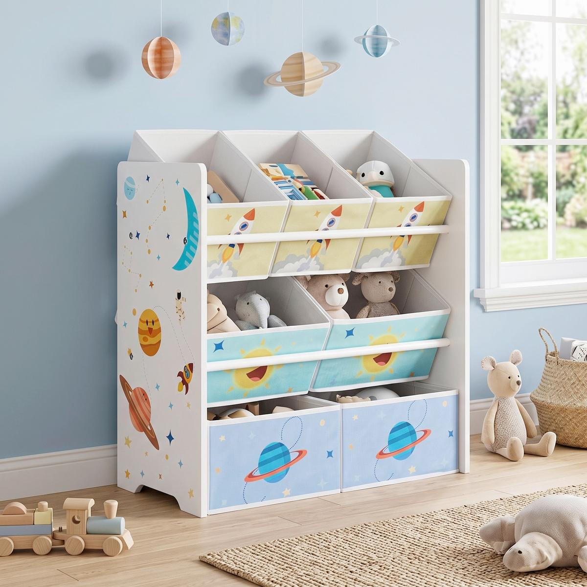 KINDERREGAL Weiß B: 62,5 cm - Weiß, Basics, Holzwerkstoff/Textil (62,5/60/29,5cm)