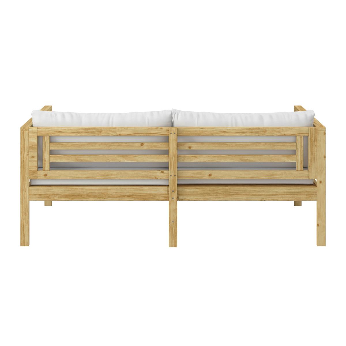 Gartenbank Akazienholz 2-Sitzer Sevilla Mit Kissen - Weiß/Akaziefarben, MODERN, Holz/Textil (180/70/74cm) - James Wood