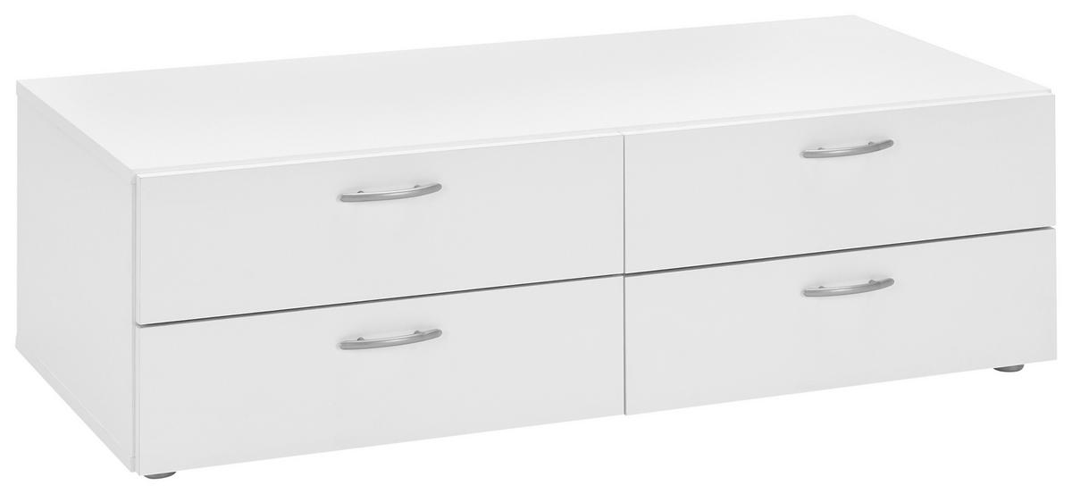 ZÁSUVKOVÝ BOX BASIC 3 - bílá, Konvenční, kompozitní dřevo (110,7/35/51,9cm)