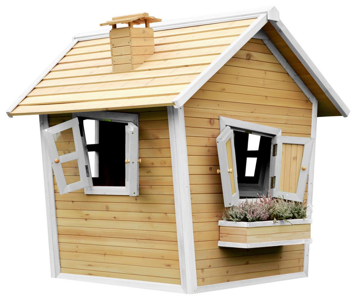 Spielhaus A030.044.01 - Braun/Weiß, KONVENTIONELL, Holz (144/146/157cm) - Ambia Garden